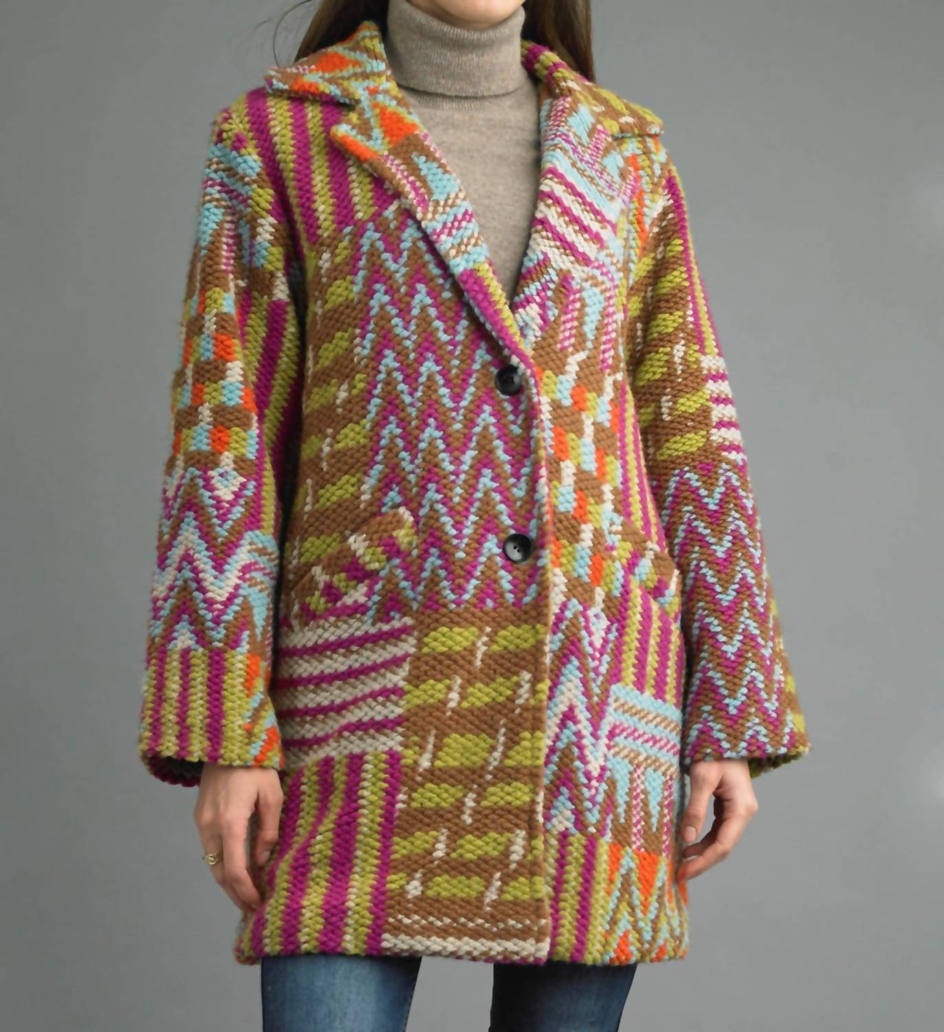 Tempo Paris - Tweed Long Boucle Coat