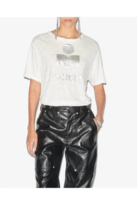 ISABEL MARANT Zewel Logo T-shirt in white - women's t-shirt - detail view