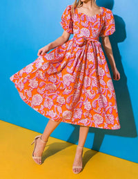 Flying Tomato - Printed Poplin Midi Dress