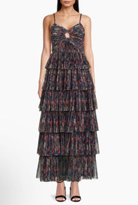 Hutch - Rosey Floral Tiered Gown