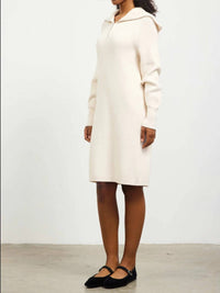 Skies Are Blue - Zip-Up Mock Neck Sweater Dress