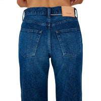 Moussy Corcoran Wide Straight-cropped Jean in blue - women's jeans - view 4