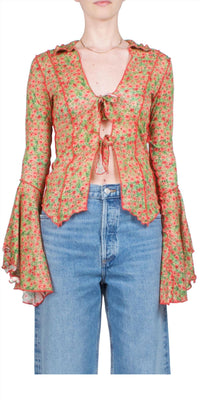 Siedrés - Zee Fluted Sleeve Tie-Front Shirt