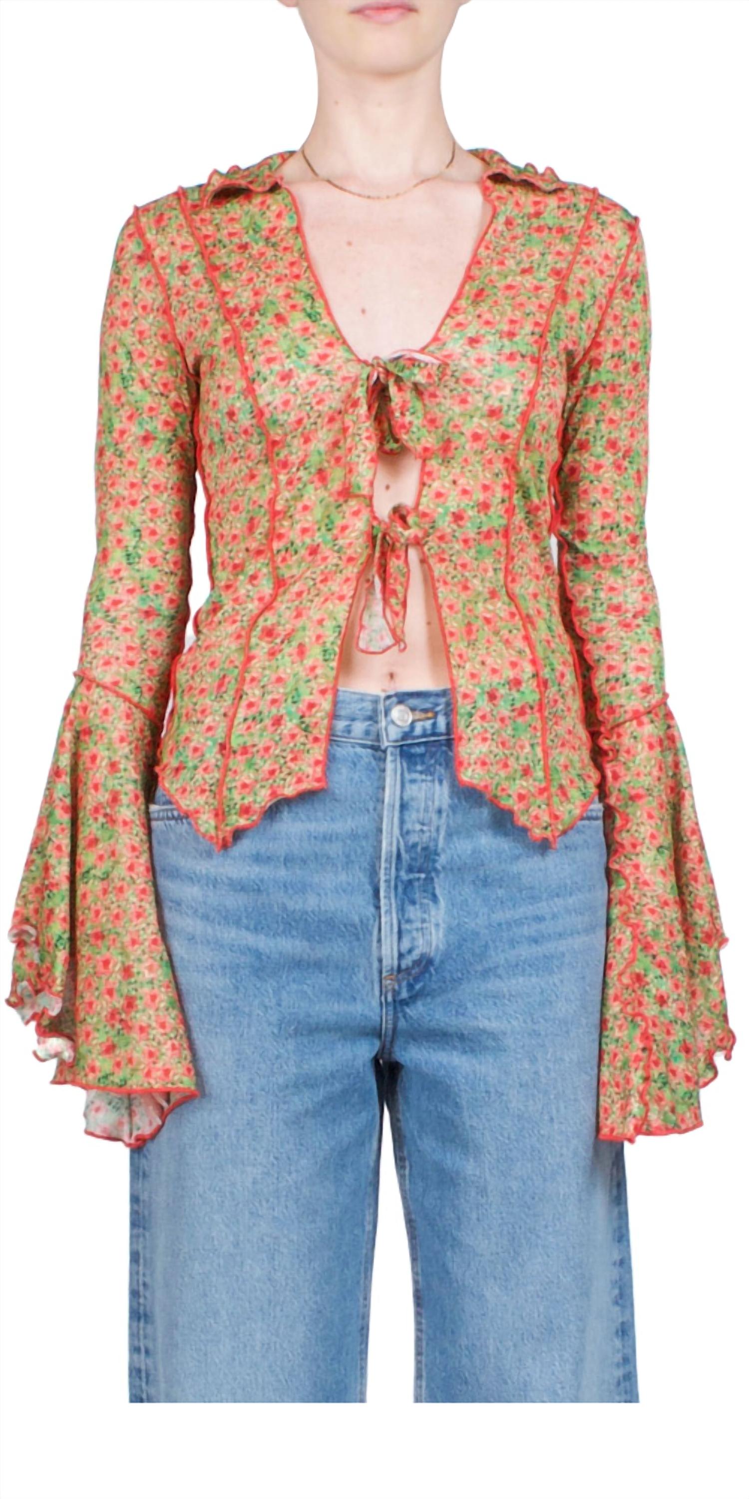 Siedrés - Zee Fluted Sleeve Tie-Front Shirt