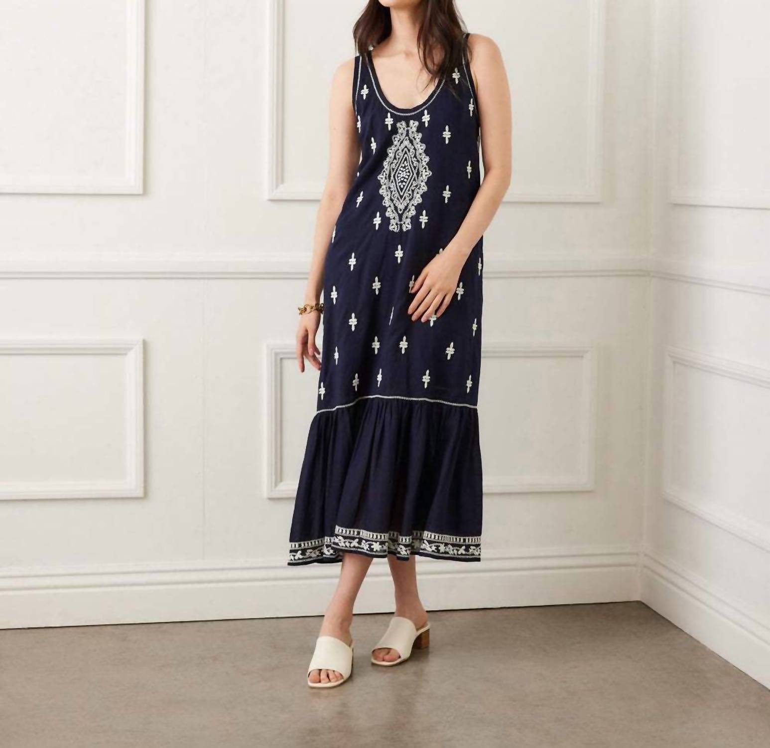 Karen Kane - Embroidered Sleeveless Midi Dress