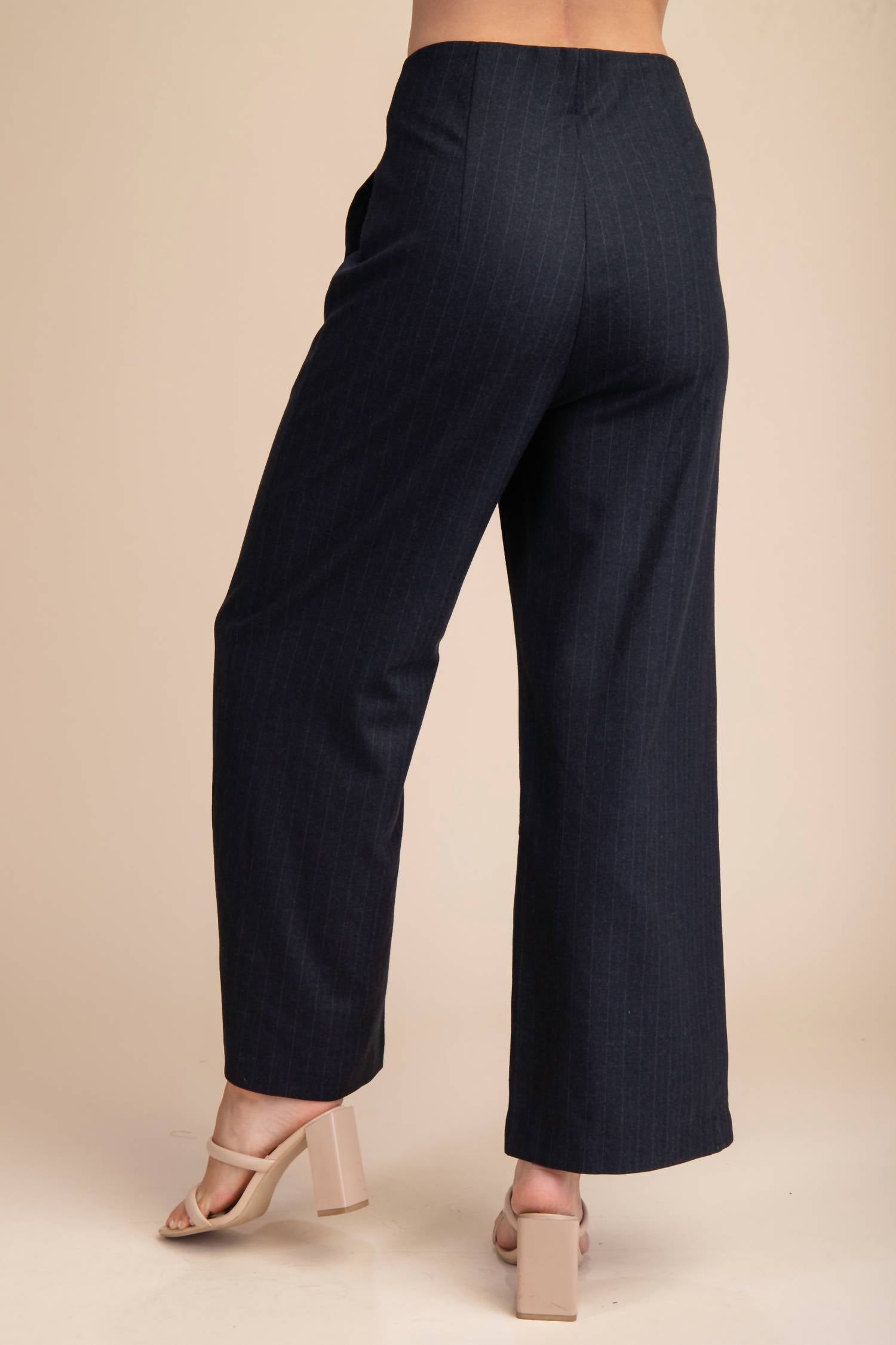 Glam - High Waist Side Pocket Stripe Pants