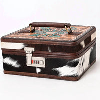 Ls Western - Women's Leather Jewelry Case With Hair-on Cowhide