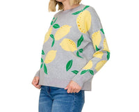 STACCATO Lemons All Over Sweater in grey yellow - women's sweater - alternate view