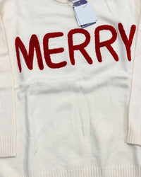 Fashion By Mirabeau - Women's Merry Moments Chenille Letter Sweater