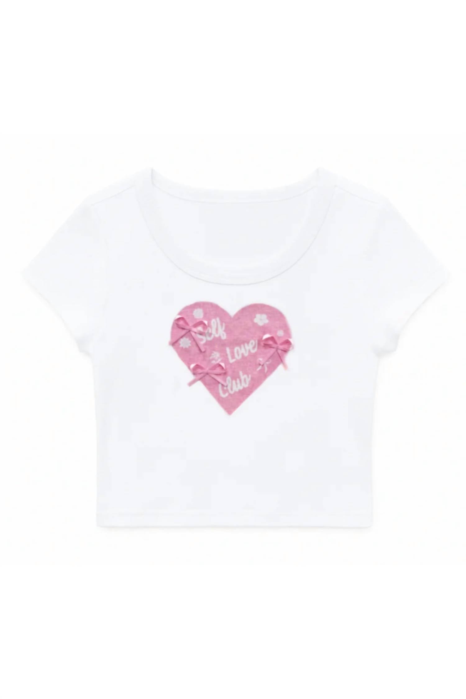 Katie J NYC Girl's Self Love Tee Top in white - kids' t-shirt - alternate view