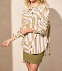 Tribal - Stripe Button-front Shirt