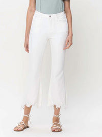 Flying Monkey - High Rise Crop with Destroyed Hem Jeans