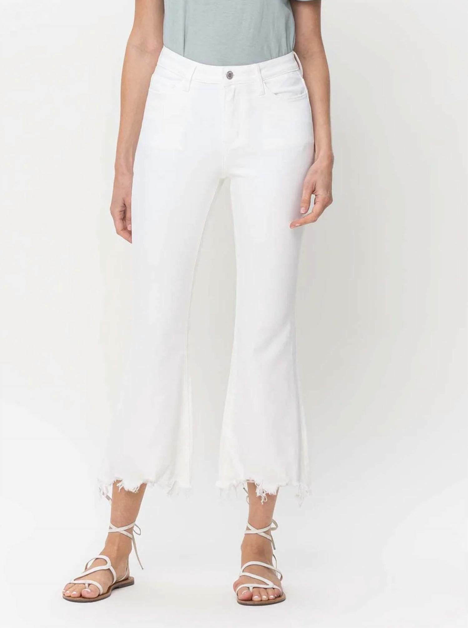 Flying Monkey - High Rise Crop with Destroyed Hem Jeans