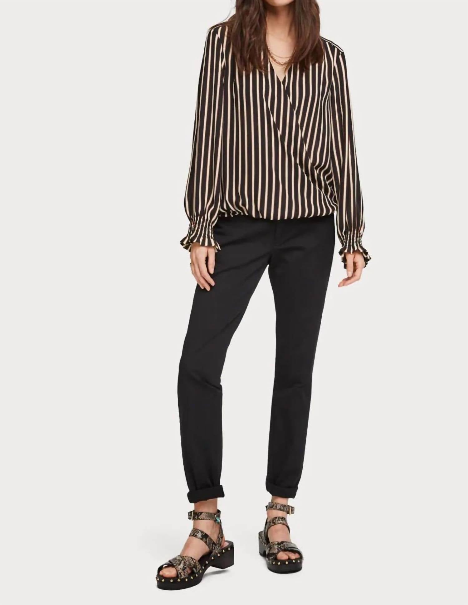 Scotch & Soda - Wrap-Over Top With Smocked Cuff