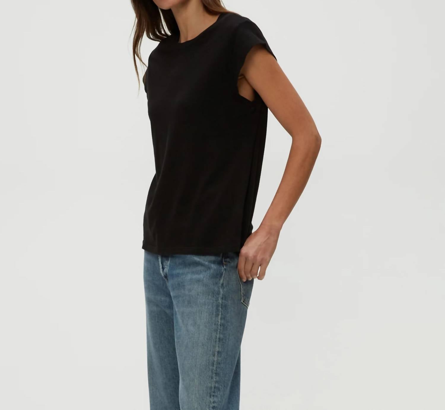 Michael Stars - Joey High Crew Power Shoulder Tee