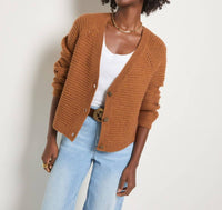Seventy Eight and Sunny Meadow V-neck Cardigan in sea grass - women's cardigan