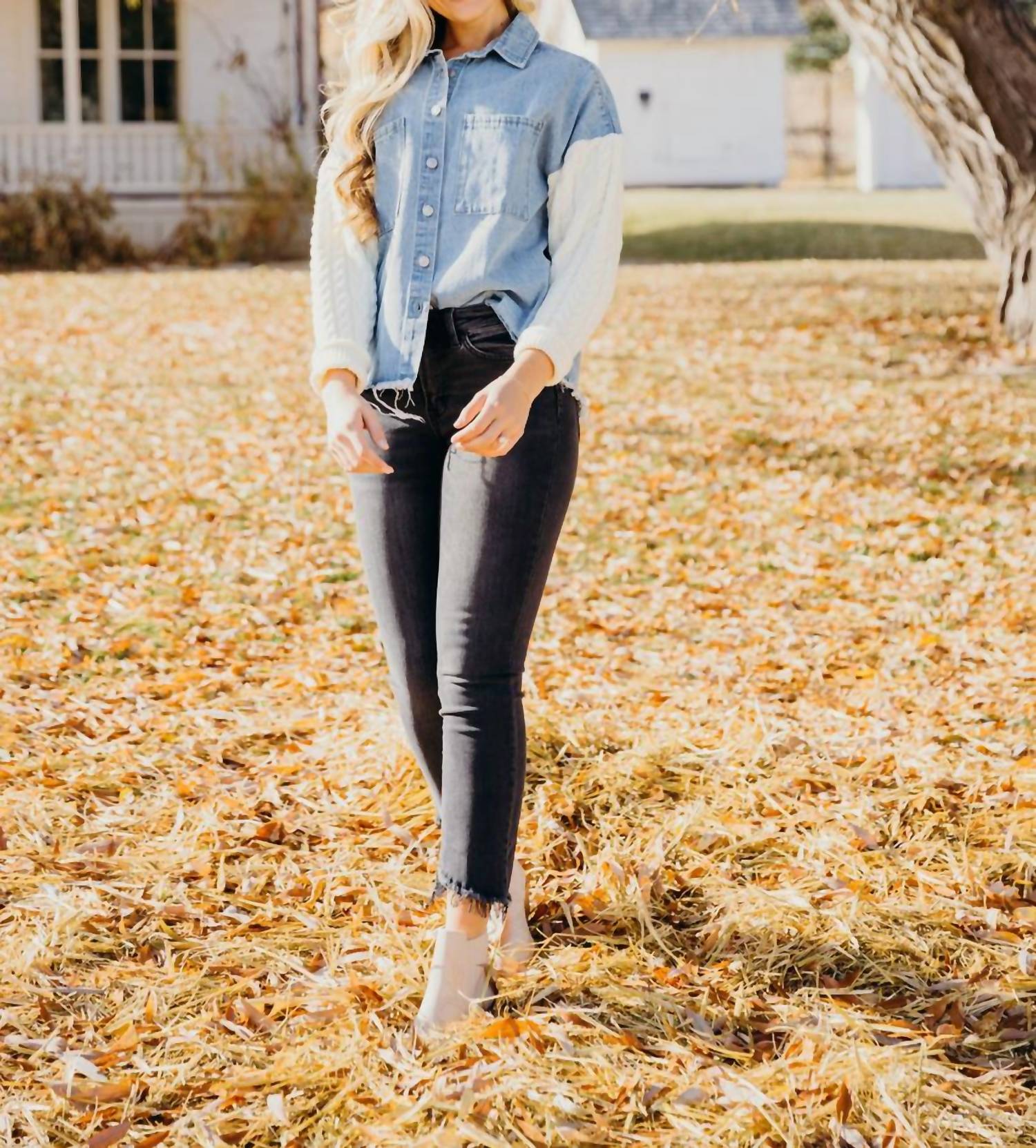 Mikarose - Mixed Media Denim Jacket