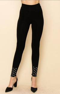 VOCAL APPAREL Women's Stone & Studs Leggings in black - women's pants