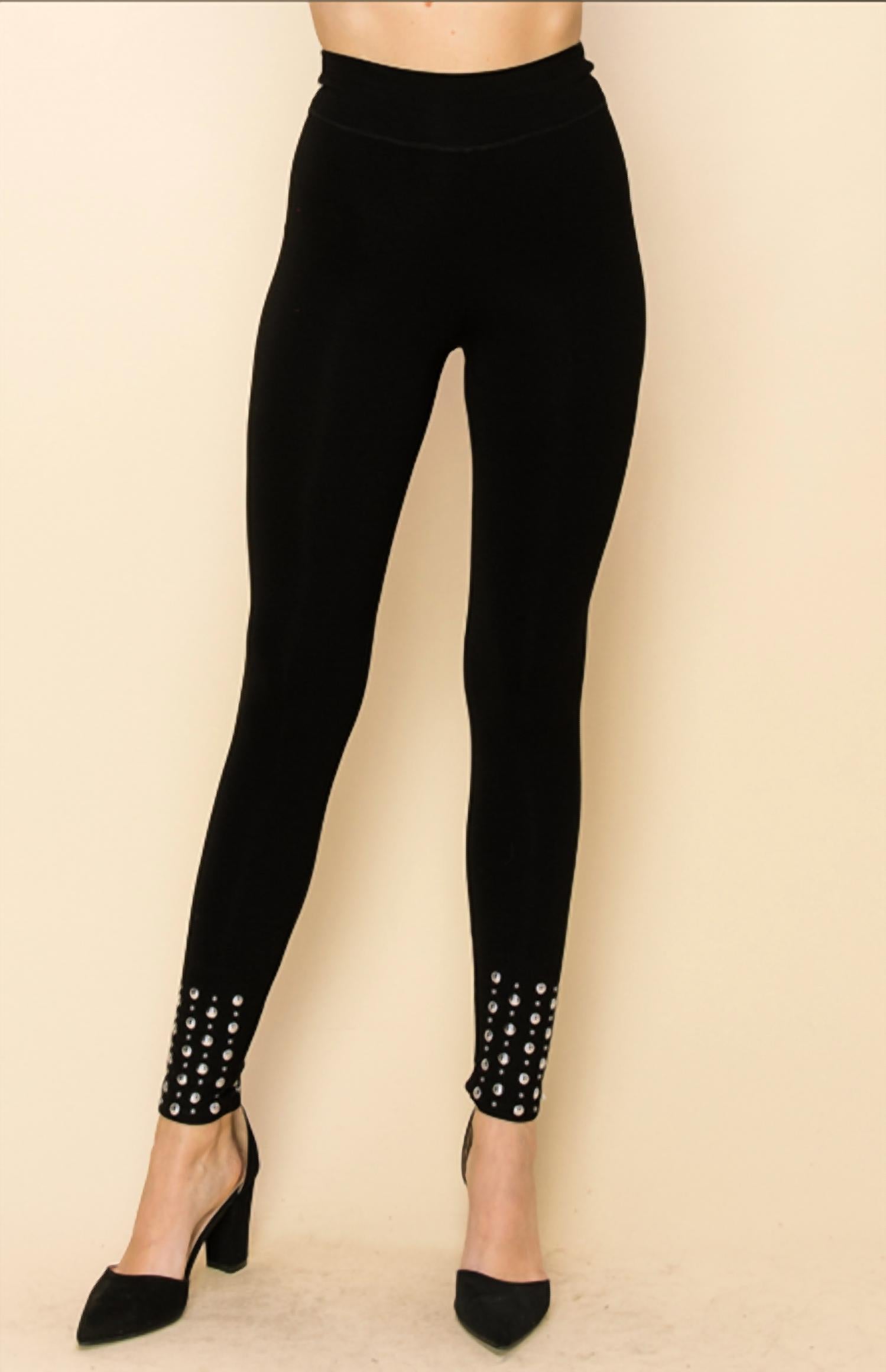 VOCAL APPAREL Women's Stone & Studs Leggings in black - women's pants