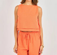 Sadie & Sage Good Day Layered Top in orange - women's tank top