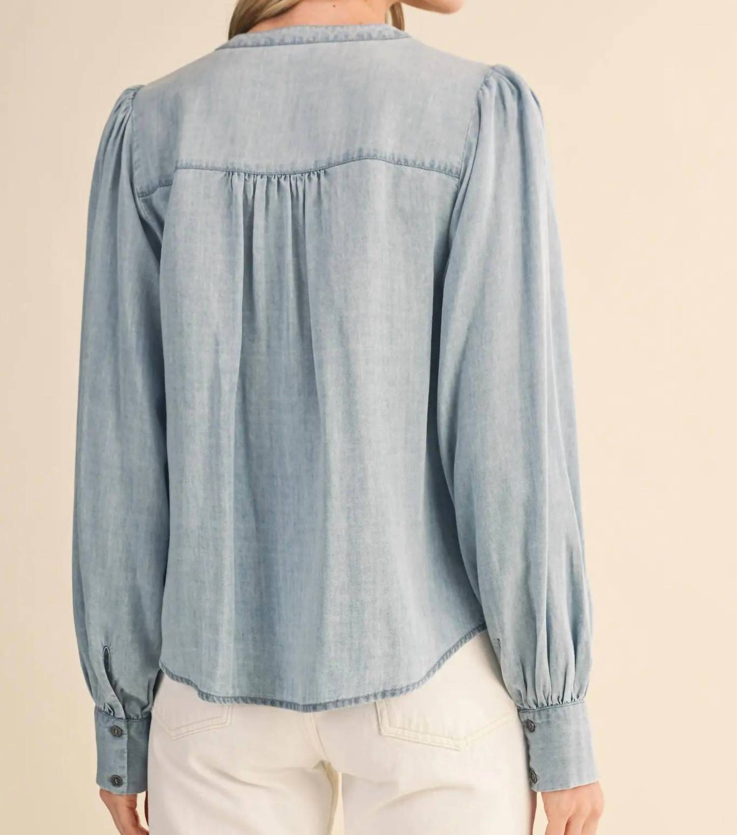 Merci - Heritage Smocked Denim Blouse