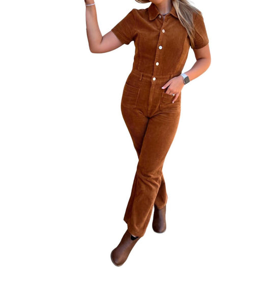 Tristyn Corduroy Button Down Jumpsuit