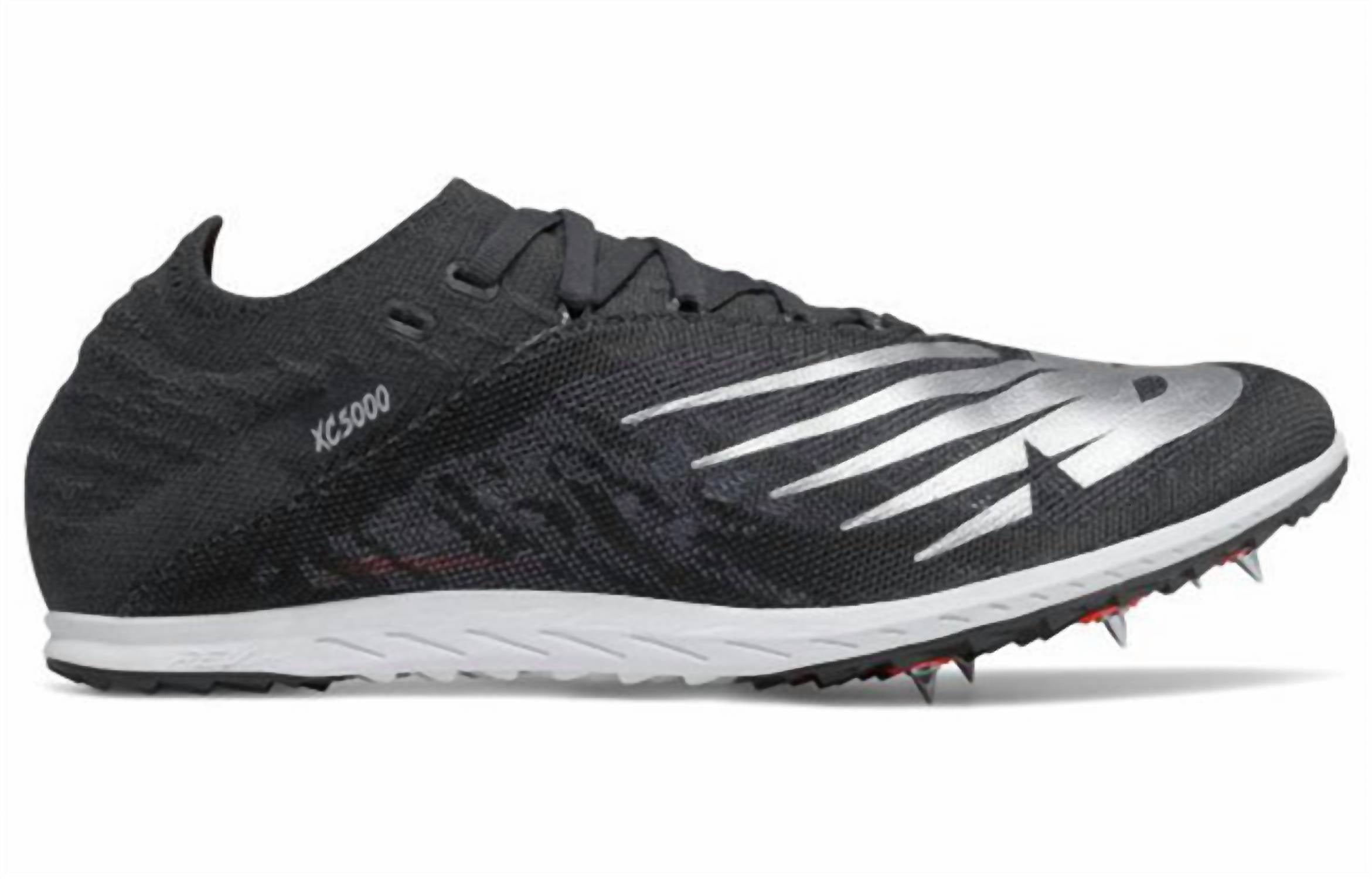 New Balance Men's Series V5 Track Spike Shoes in black silver - men's shoe - detail view
