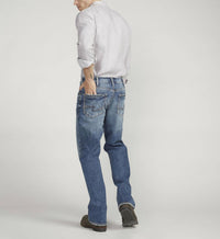 Silver Jeans Co Zac Relaxed Fit Straight Leg Jeans in medium indigo wash - men's jeans - alternate view