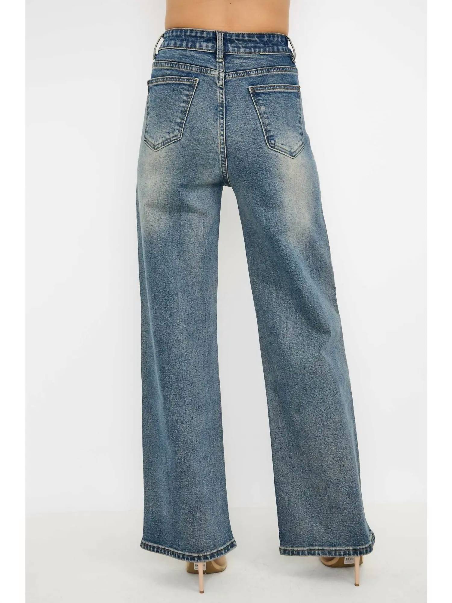 Kiwi - Rhinestone High Waisted Denim