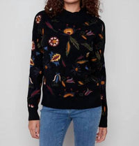 Charlie B - Embroidered Mock Neck Sweater