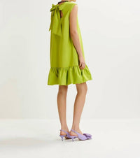 ESSENTIEL ANTWERP Hibernate Ruffle Mini Dress in citronella 1 - women's dress - alternate view