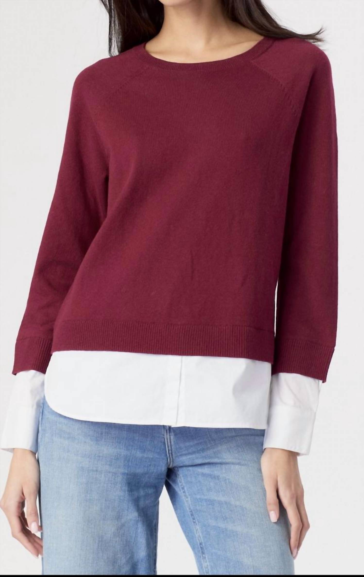 J. Society - Crew Neck Two-fer Sweater