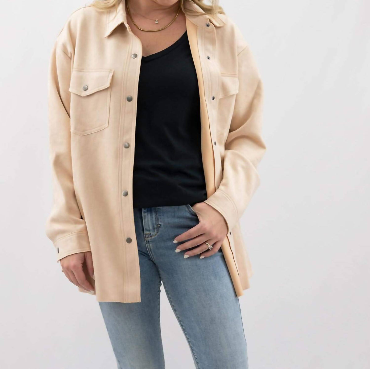Hyfve - Women's Faux Suede Shacket