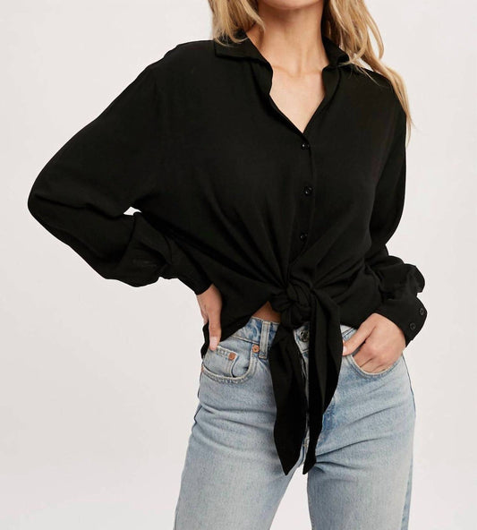 Bluivy - Tie Front Button Up Shirt