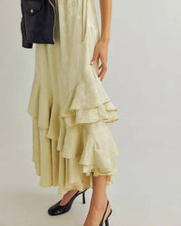 Free People Autumn Promenade Maxi Skirt in tea cookie - women's skirt - detail view