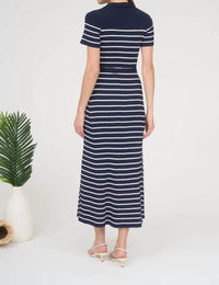 Zoe And Claire - Lyla Stripe Knit Midi Dress