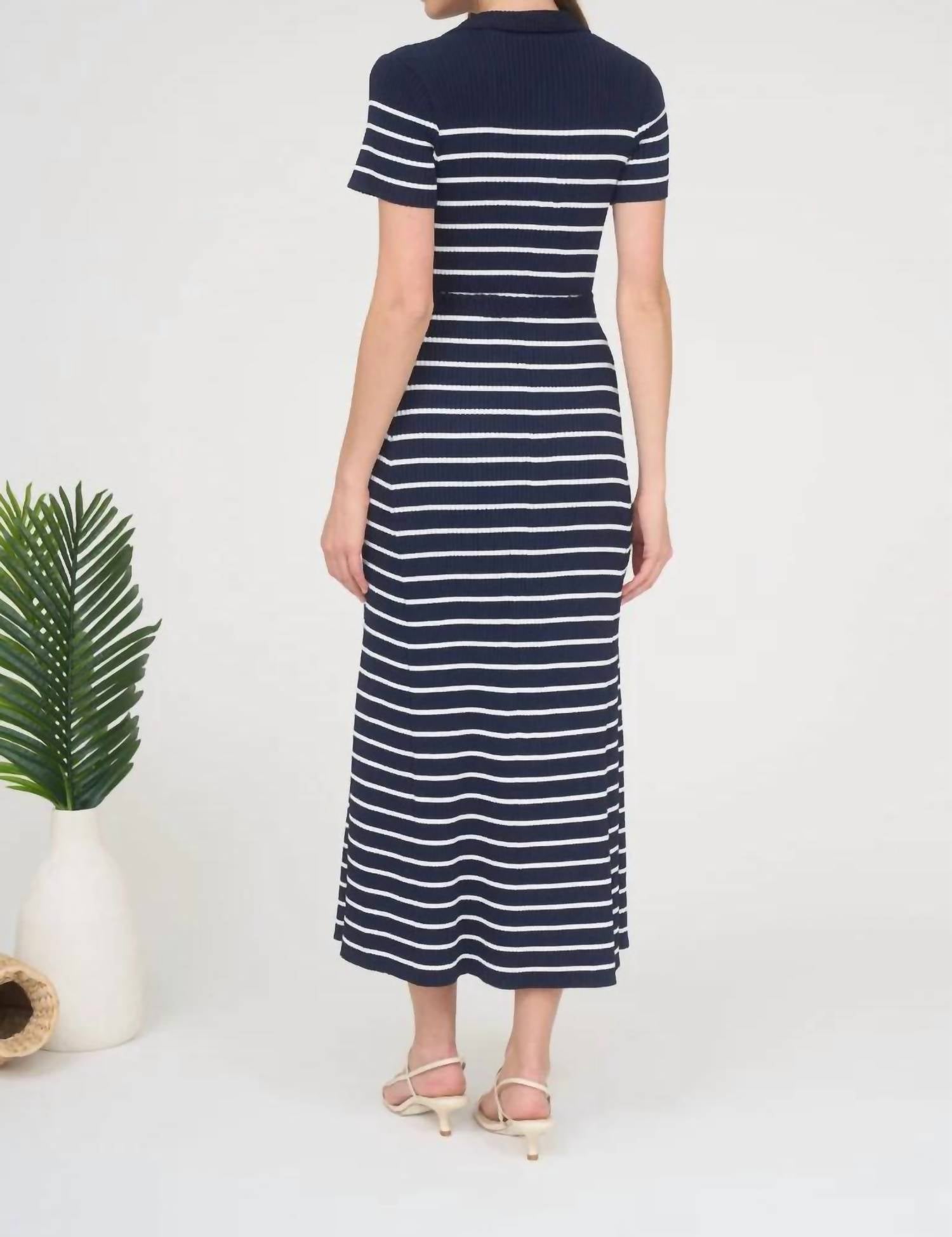 Zoe And Claire - Lyla Stripe Knit Midi Dress
