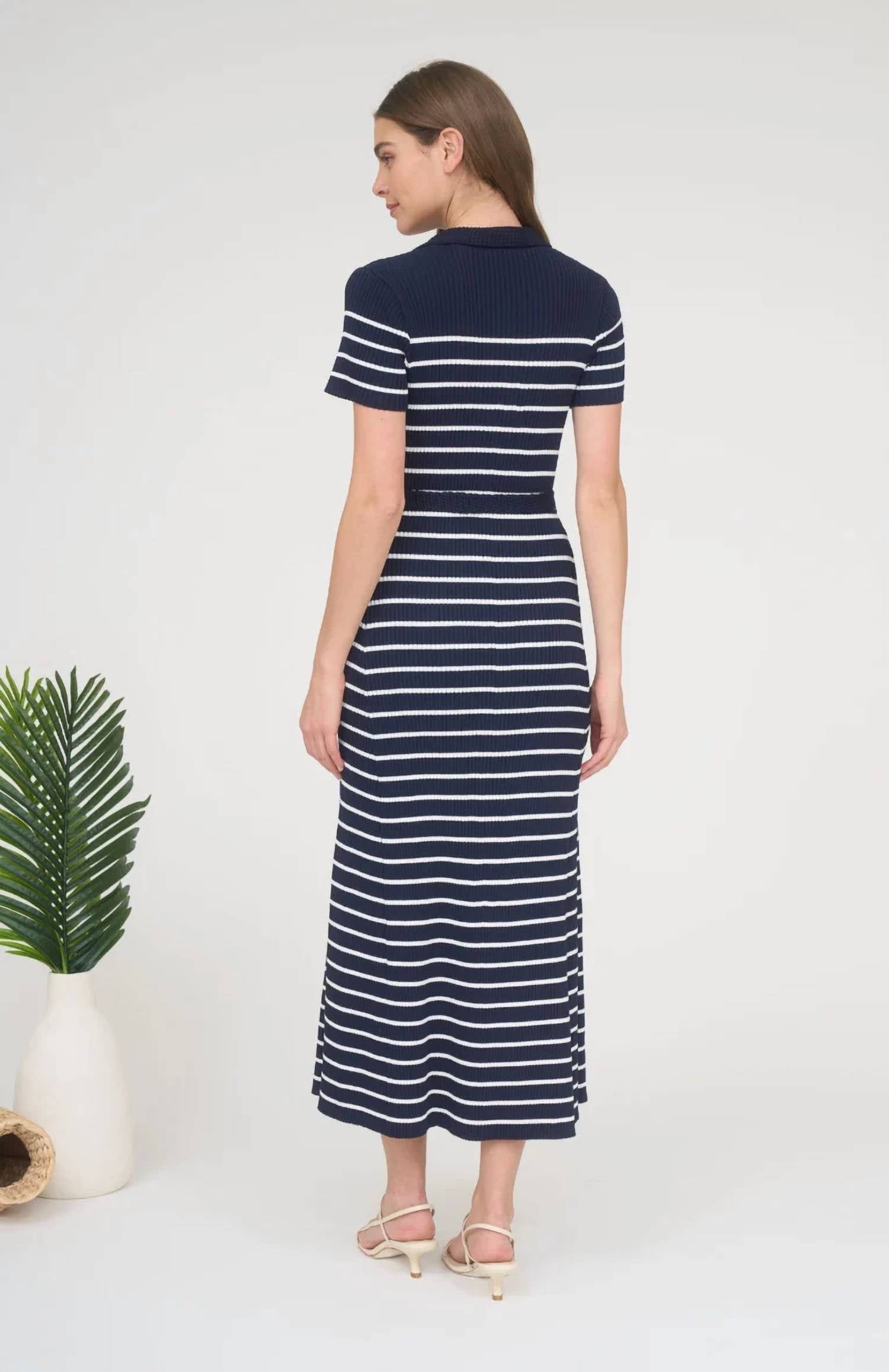 Zoe And Claire - Lyla Stripe Knit Midi Dress