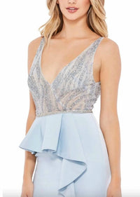 Mac Duggal - Embellished Illusion Peplum Bodice Gown