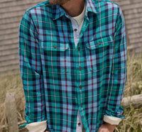 SOUTHERN TIDE Beach Bluff Plaid Twill Shirt in spruce shade 1 - men's shirt - view 6