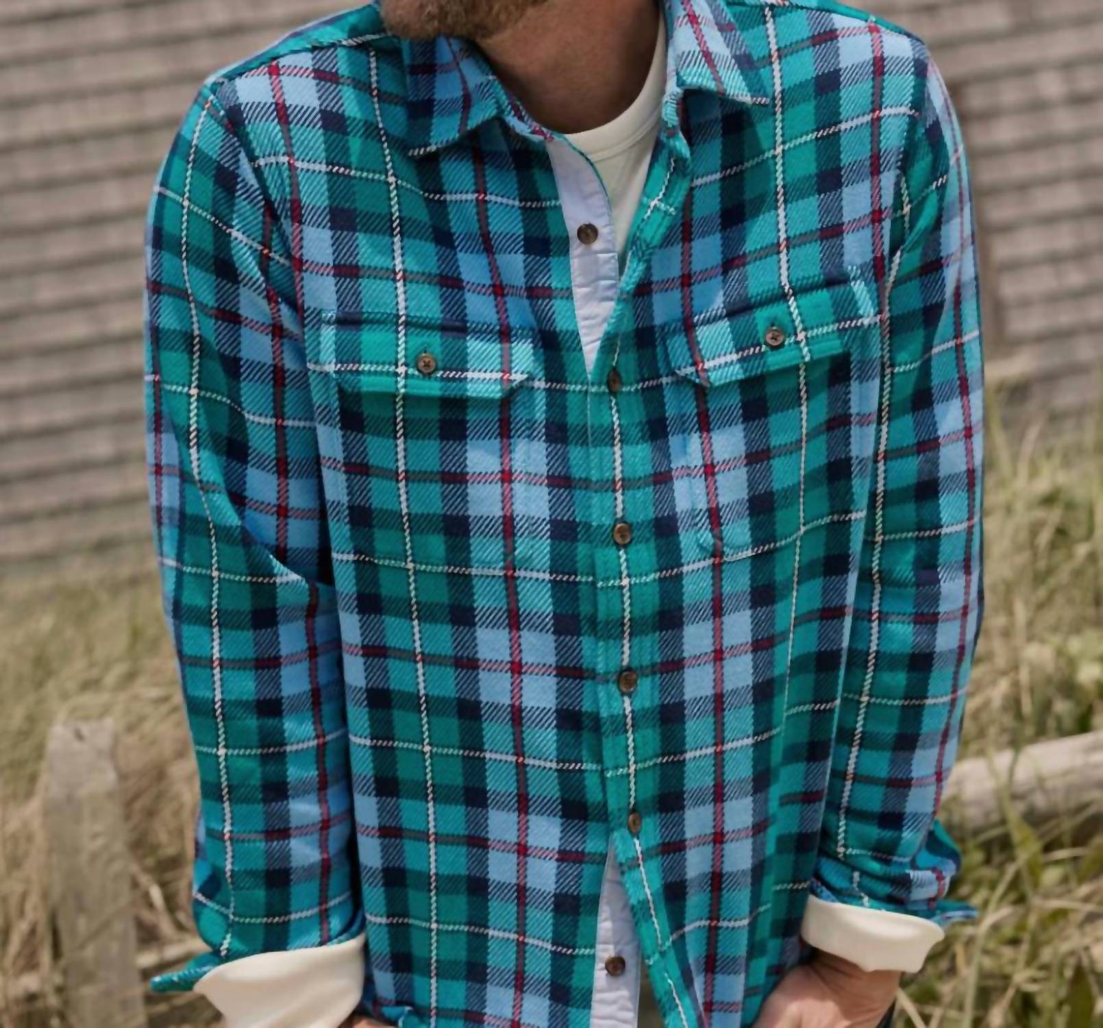 SOUTHERN TIDE Beach Bluff Plaid Twill Shirt in spruce shade 1 - men's shirt - view 6