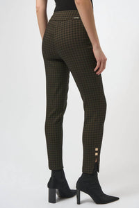 Joseph Ribkoff Geometric Jacquard Straight Pull-on Pants in black bronze - women's pants - alternate view