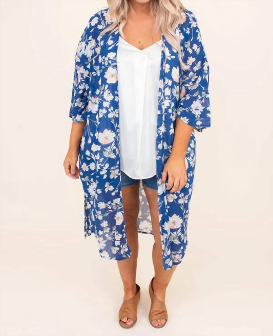 Ninexis - Open Front Long Chiffon Cardigan
