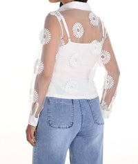 Frank Lyman - Sheer Daisy Button Down w/ Cami