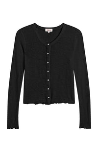 GOLDIE Women's Love Story Cardigan in black - women's long sleeve top - alternate view