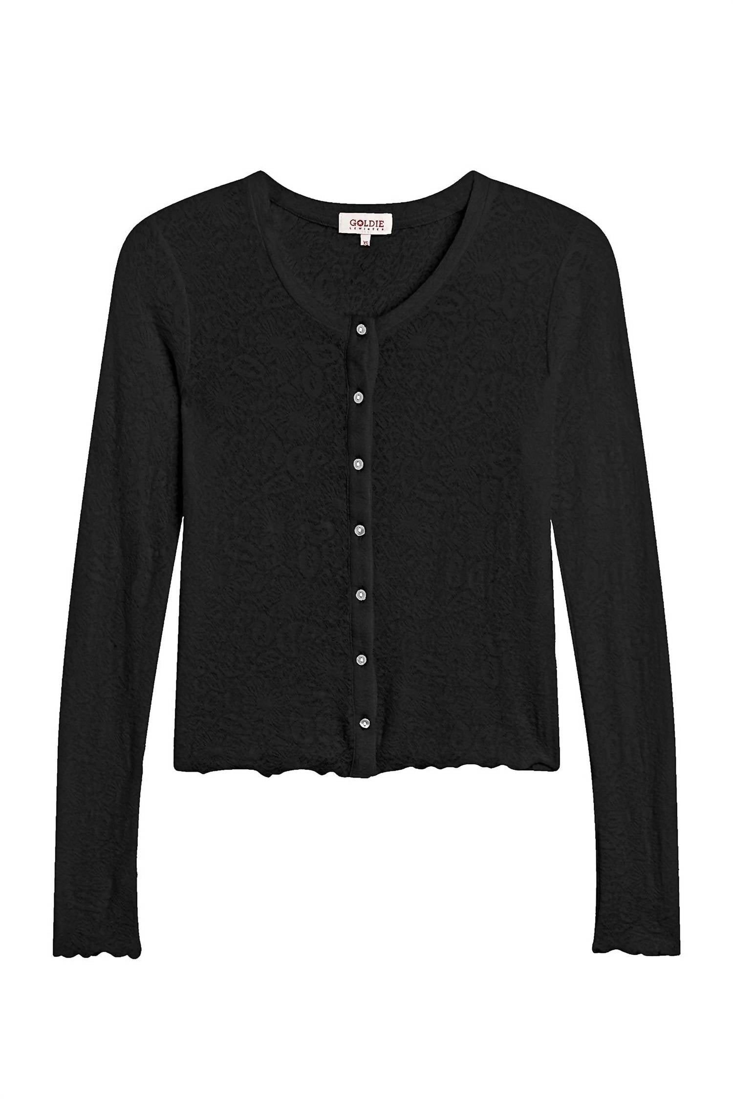 GOLDIE Women's Love Story Cardigan in black - women's long sleeve top - alternate view
