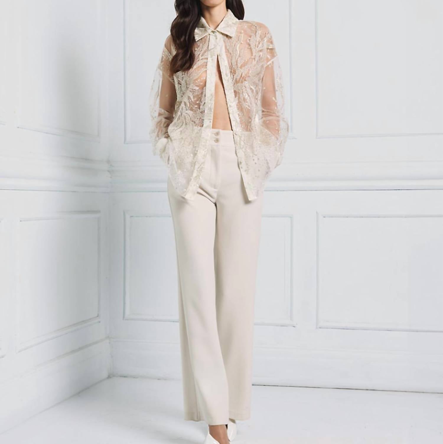 Access - Sheer Embroidered Blouse