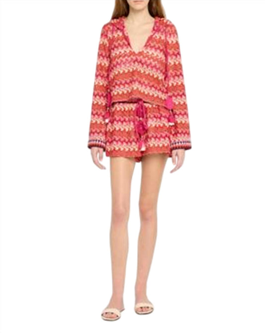 Ramy Brook - Chevron Knit Hooded Top