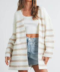 Buttermelon - Knitted Stripe Maxi Cardigan