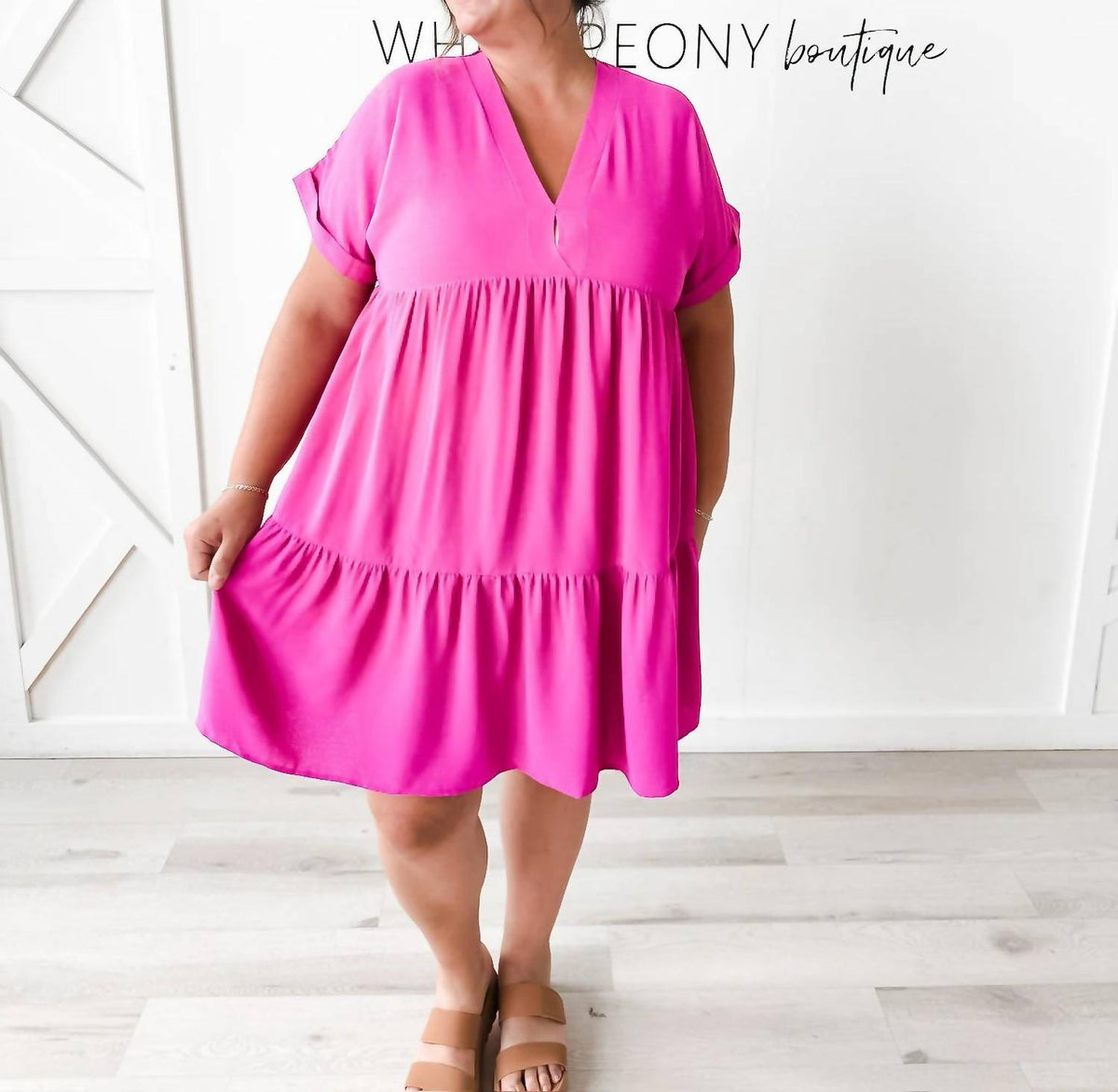 She + Sky - Caroline V-Neck Tiered Dress